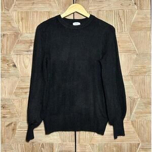 Crown & Ivy Womens Black Sweater With Rhinestone Buttons Size S